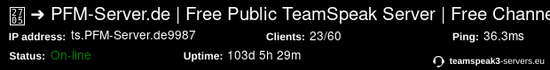 ts.PFM-Server.de:9987 status banner