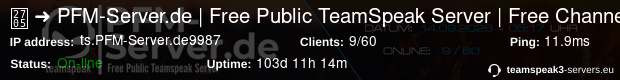 ts.PFM-Server.de:9987 status banner
