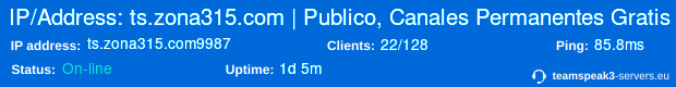 ts.zona315.com:9987 status banner