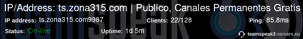ts.zona315.com:9987 status banner