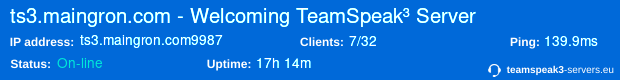 ts3.maingron.com:9987 status banner