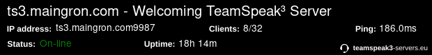 ts3.maingron.com:9987 status banner