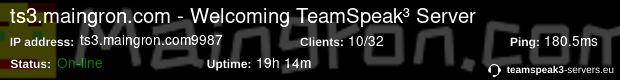 ts3.maingron.com:9987 status banner